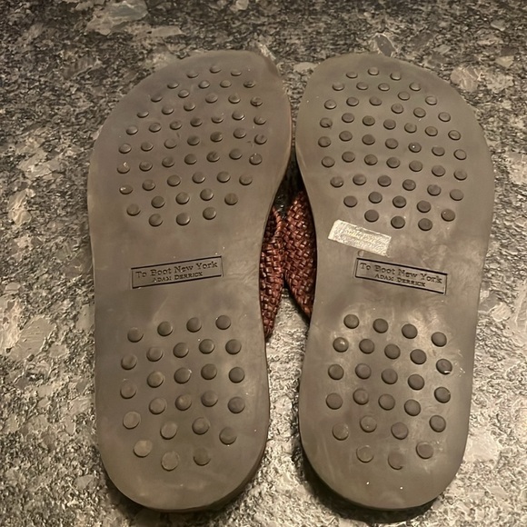 To Boot New York Sz 13 Men’s Leather Woven Flip Flop Sandals - Picture 5 of 8